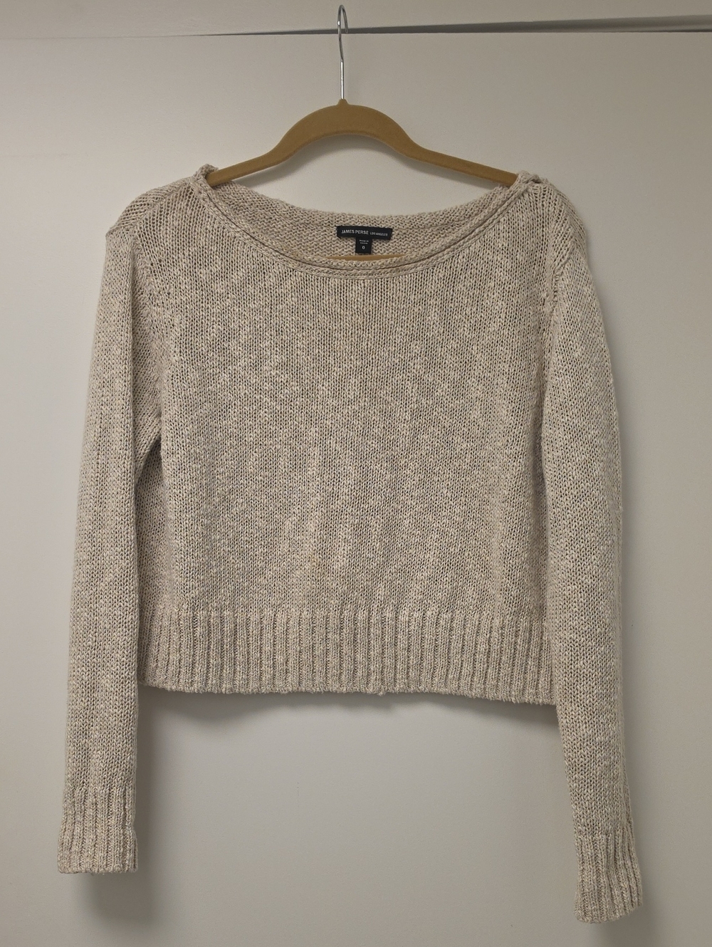James Perse Neutral Marled Crewneck Sweater